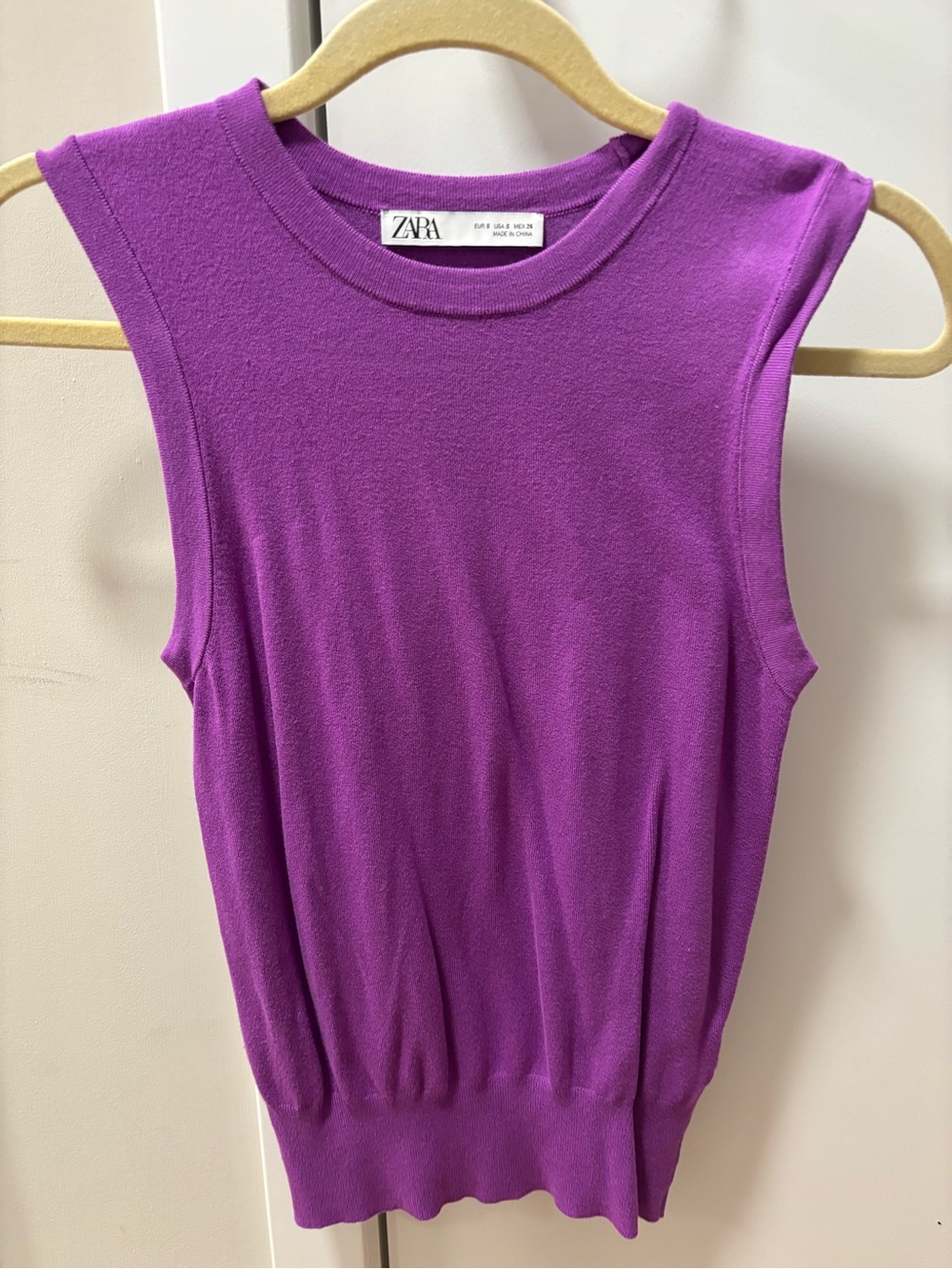 Zara Vibrant Purple Sleeveless Knit Tank
